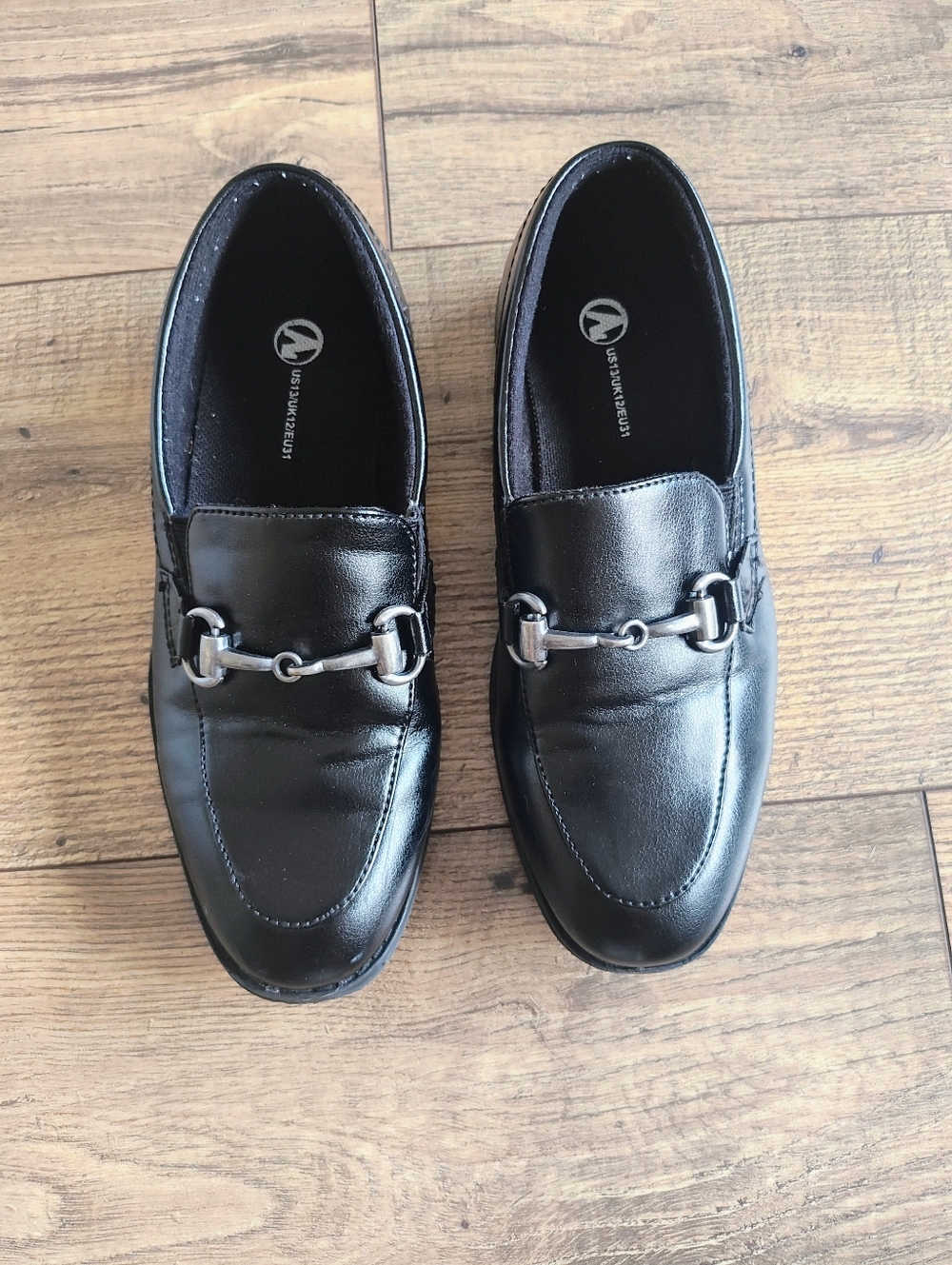 Kids Black Faux Leather Bit-Detail Boots